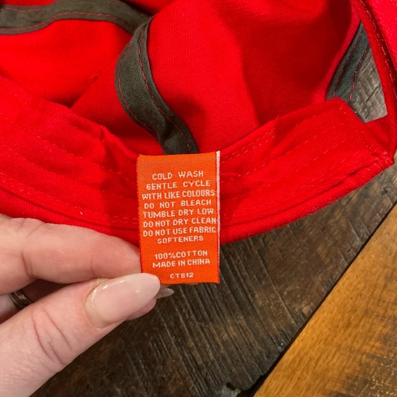 Snowgum Red Cotton Baseball Cap Adjustable Strapback Hat - Picture 9 of 10